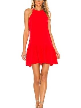 Amanda Uprichard Ezra Dress in Crimson